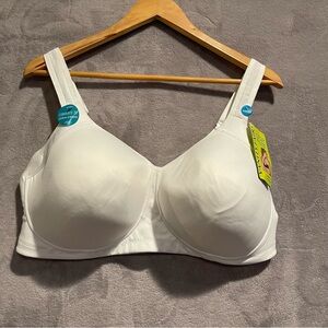 44DDD Vanity Fair White Bra Full Figure Wireless Sport Breathable Women’s 71500